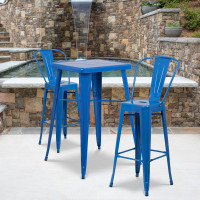 Flash Furniture CH-31320-30GB-BL-GG Metal Bar Stool in Blue